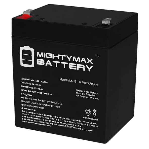 MIGHTY MAX BATTERY 12V 5AH SLA Replacement for Honeywell DSC Security Alarm + 12V Charger