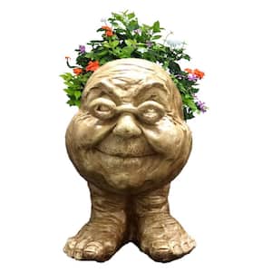 12 in. Stone Wash Grandma Violet the Muggly Statue Face Planter Holds a 4 in. Pot