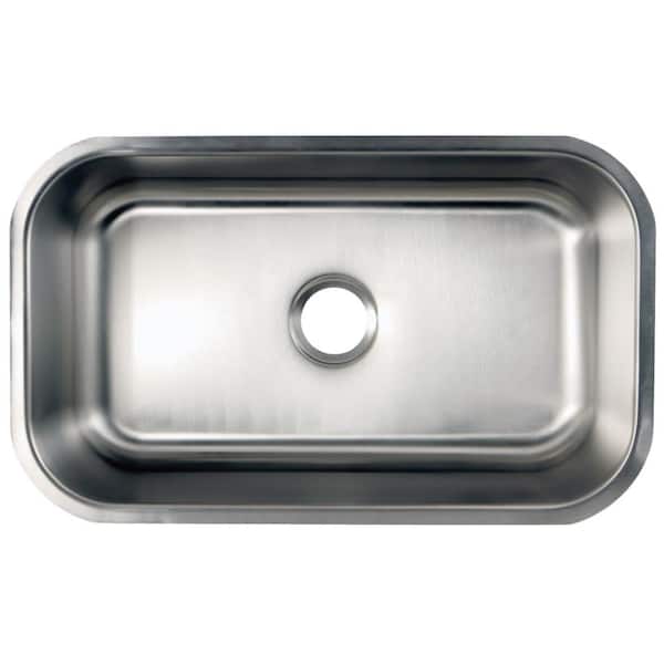 Kingston Brass Loft Brushed Stainless Steel 30 in. Single Bowl Undermount Kitchen Sink