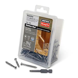#7 x 1-5/8 in. T-15, Trim Head, Type 316 Stainless Steel Deck-Drive DWP Wood Screw (100-Pack)