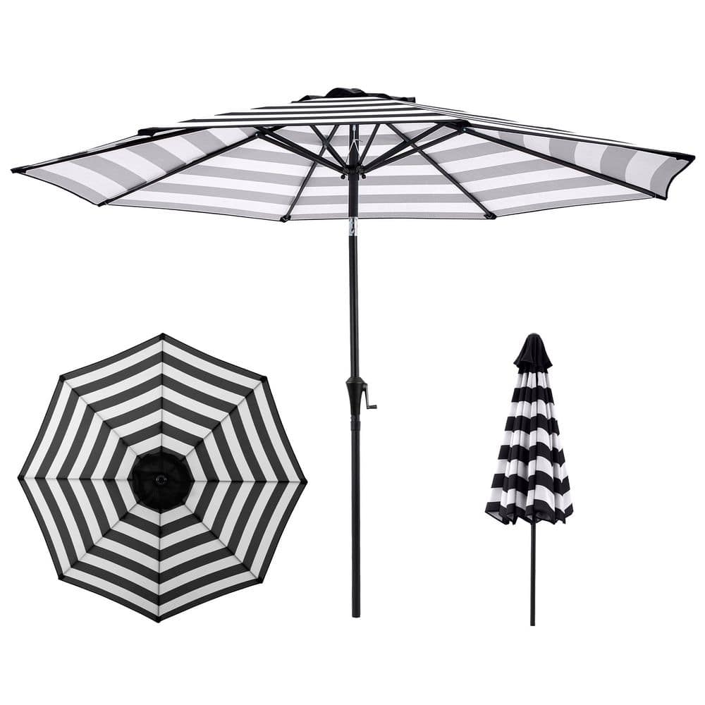 garden treasures custom order black white patio umbrella Flex 11' Octagon Market this umbrella is made ready for years of enjoyment Best Selection Tilt Patio Umbrellas