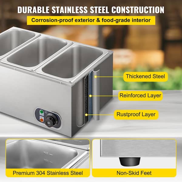 Zimtown Commercial Grade Stainless Steel Bain Marie Buffet Food