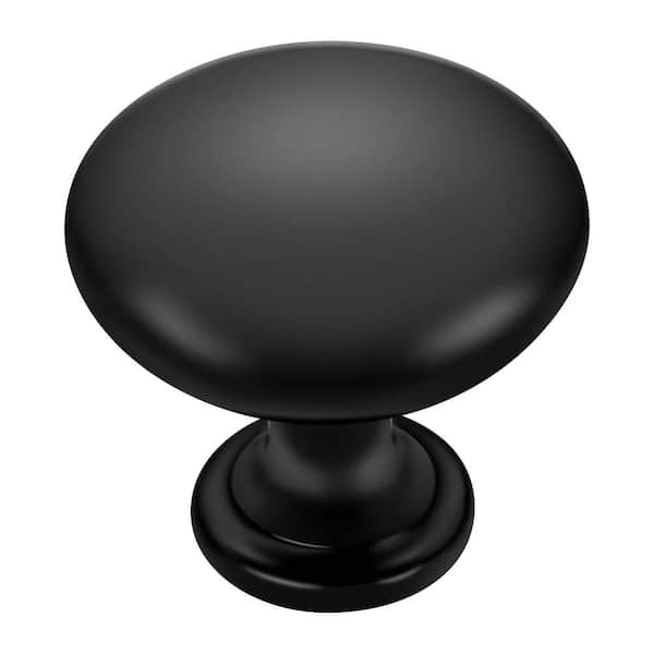30 Pack 1.17 in. Matte Black Fingerprint Resistant Round Knobs Euro Style Zinc Alloy Pulls for Kitchen Cabinet Drawers