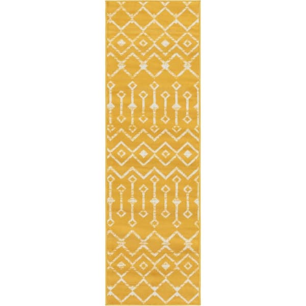 Moroccan Trellis Yellow 2 ft. x 6 ft. 7 in. Runner Rug