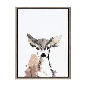 "Sylvie Wild Deer" by Viola Kreczmer 1-Piece Framed Canvas Animals Art Print 24.00 in. x 18.00 in.