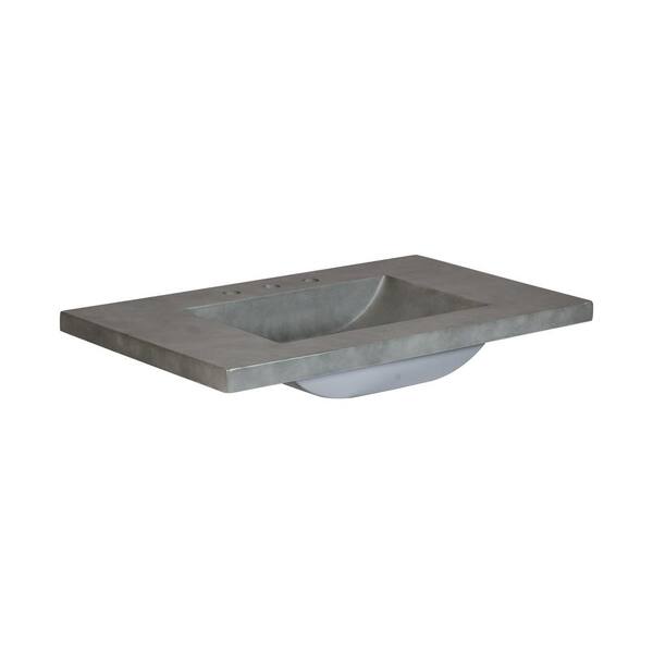 AGH Deco 36 in. Dropin Cement Bathroom Sink IBV0036CM The Home Depot