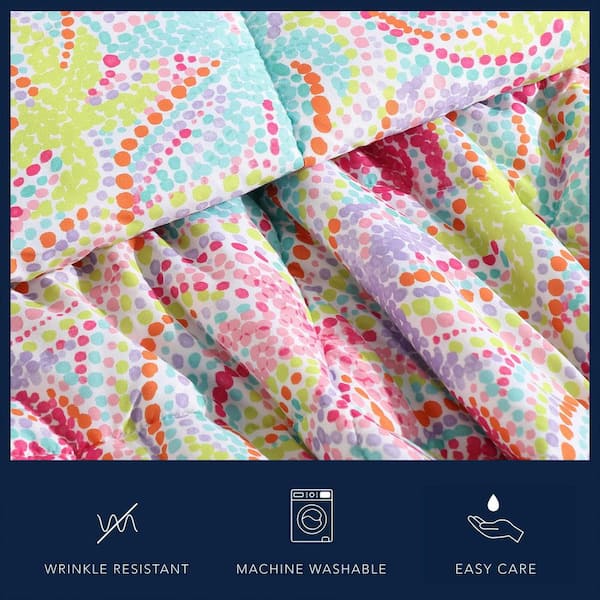 Nautica Sutton Palm Trees 3-Piece Rose/Aqua Microfiber Twin