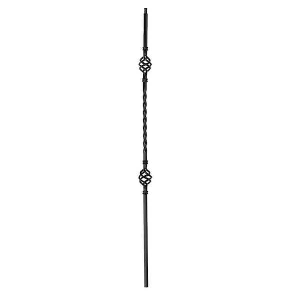 arteferro 44 in. x 9/16 in. Twist with Dual Midnight Bronze Powder Coated Wrought Iron Stair Baluster