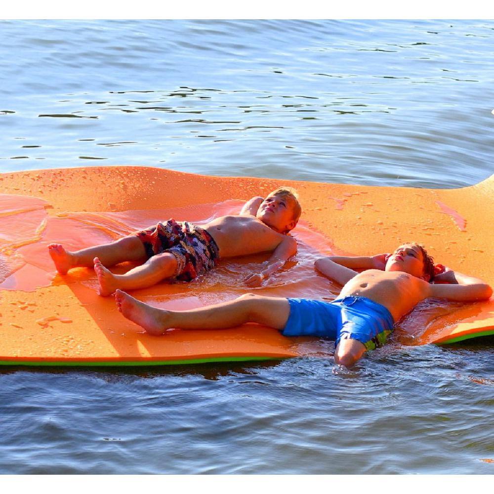 9x5 Foot Orange and Green Floating Water Mat Pad