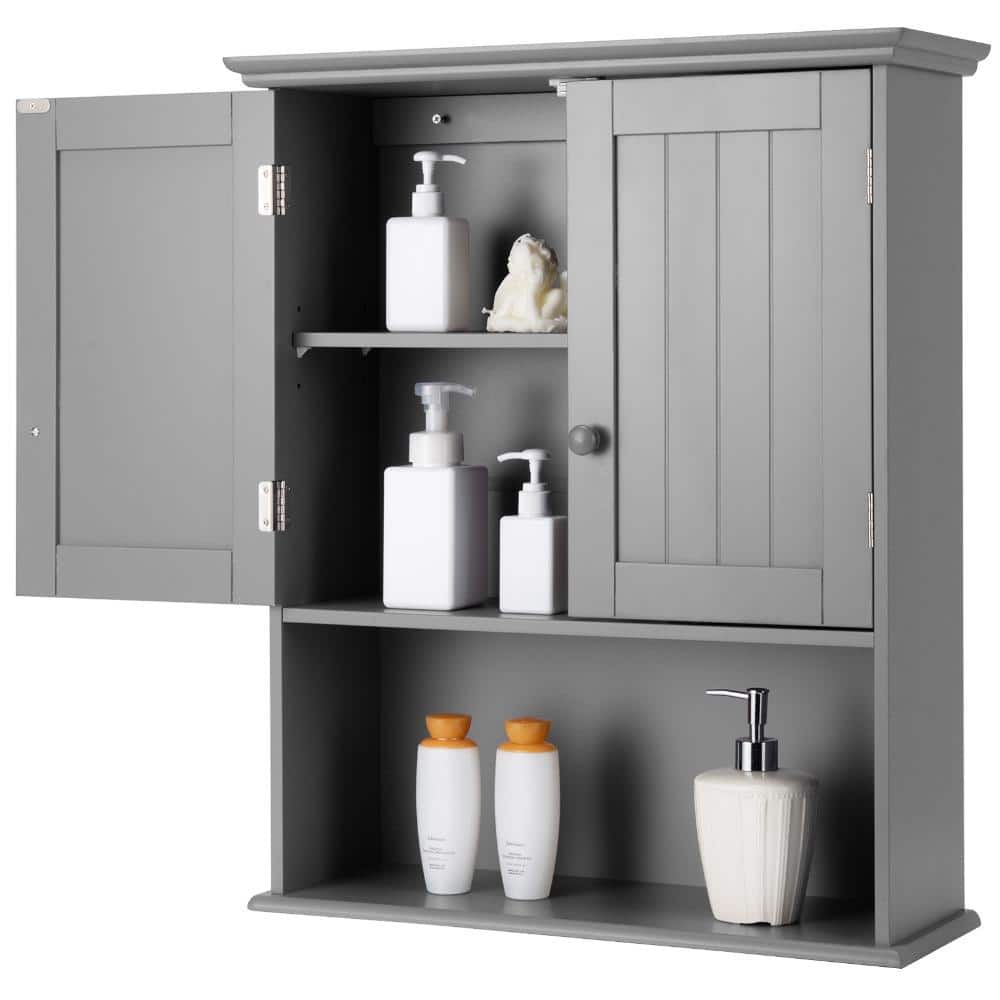 2-Door Wall Mounted Bathroom Storage Cabinet with Open Shelf price history on PriceWatchPro