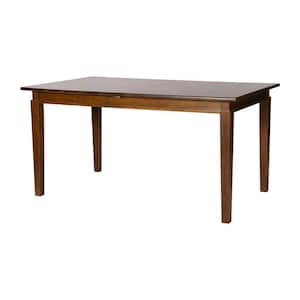Henry Rectangle Brown Matte Wood with Wood Frame 36 in. 4 Legs Dining Table (Seats 8)