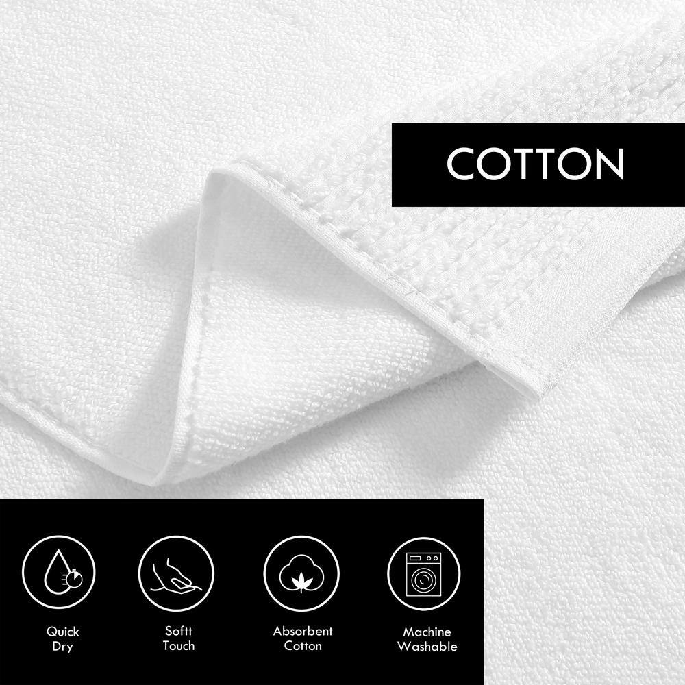 White Ridged Cotton Hand Towel Set of Three