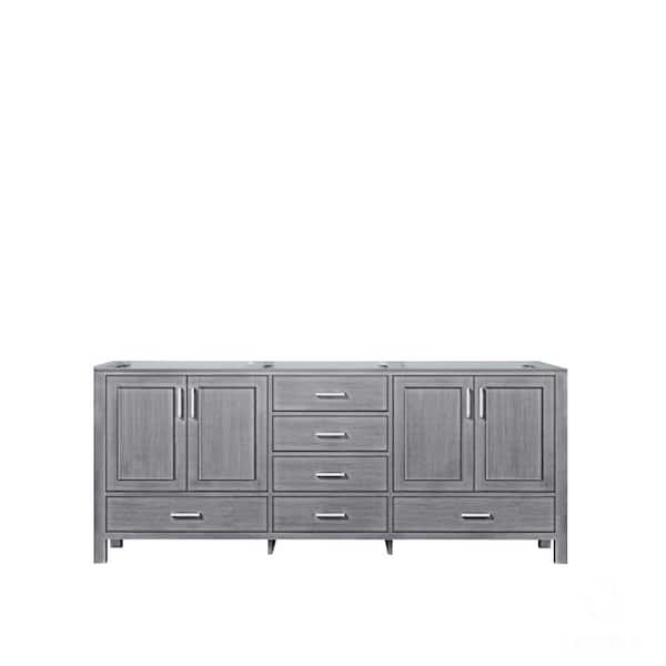 Lexora Jacques 80 Inch Double Bathroom Vanity Cabinet In Distressed Grey Lj342280dd00000 The Home Depot