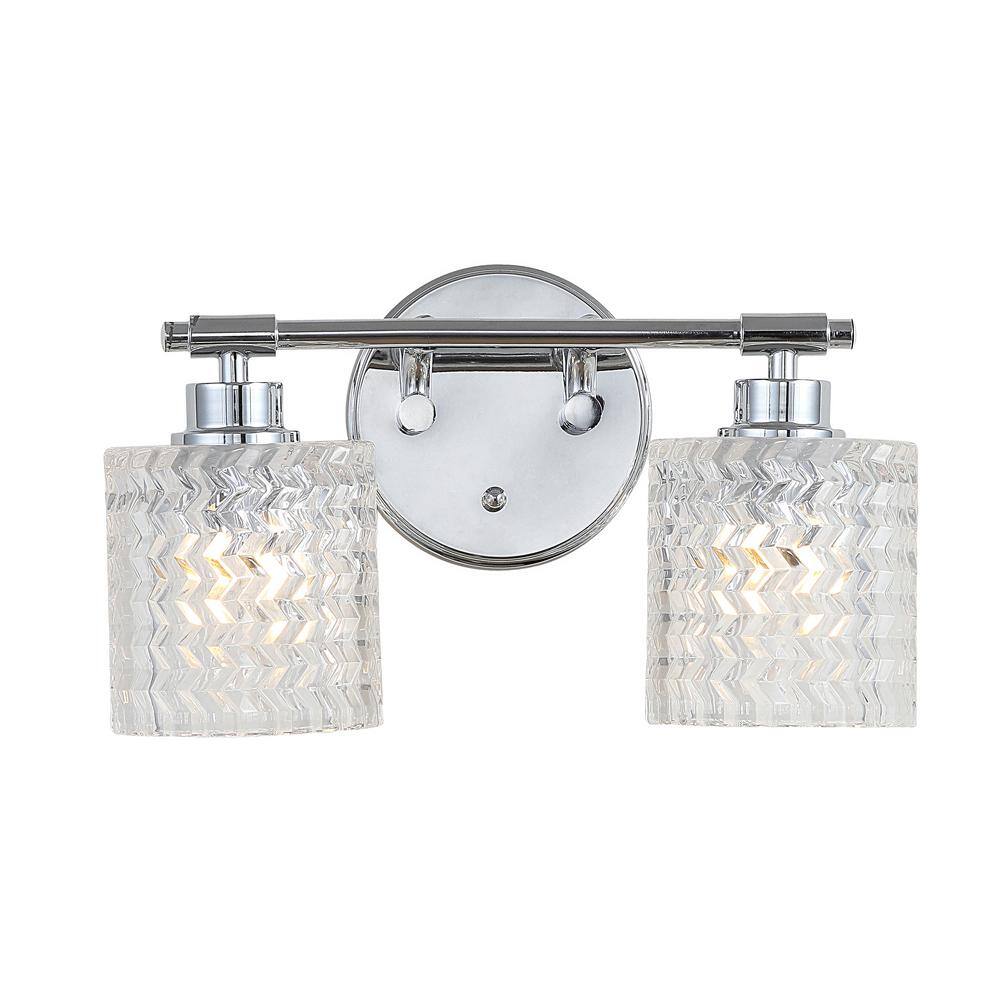 Elegant Chrome Cylinder 13" LED Vanity Wall Light with Dimmable Edison Bulbs