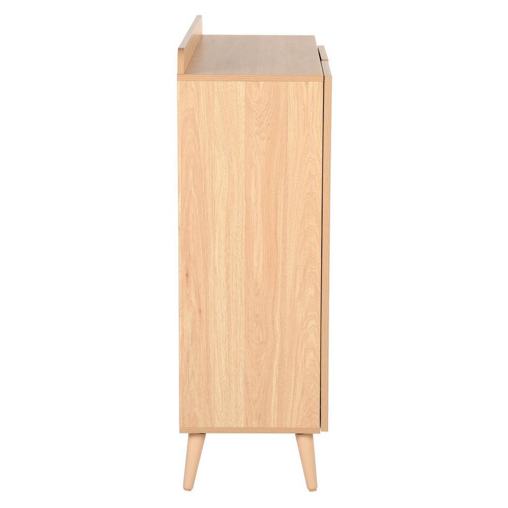 Farmhouse Oak 43.3'' Accent Cabinet with Faux Rattan Doors