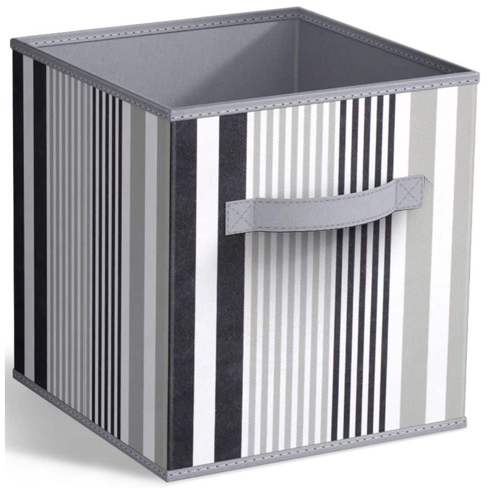 Foldable Storage Cubes w/ Handles Black 10.5 in x 11 in Fabric Decorative B