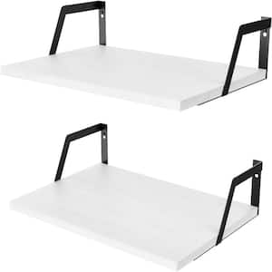 16.5 in. W x 11.8 in. D Decorative Wall Shelf, White Floating Shelves Wall Mounted Set of 2