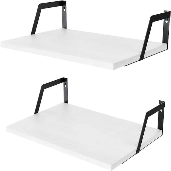 Cubilan 16.5 in. W x 11.8 in. D Decorative Wall Shelf, White Floating Shelves Wall Mounted Set of 2