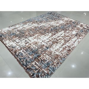Ivory/Copper 8 ft. x 11 ft. Hand-knotted Wool Transitional Modern Area Rug