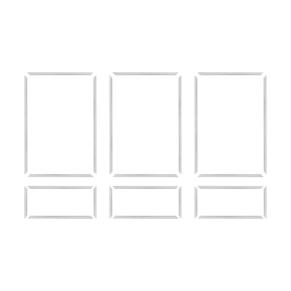 Trim Fast 5/8 in. D x 36 in. W x 54 in. L Unfinished Polystyrene Pre-Mitered Assorted Wall Panel Moulding Frames Kit