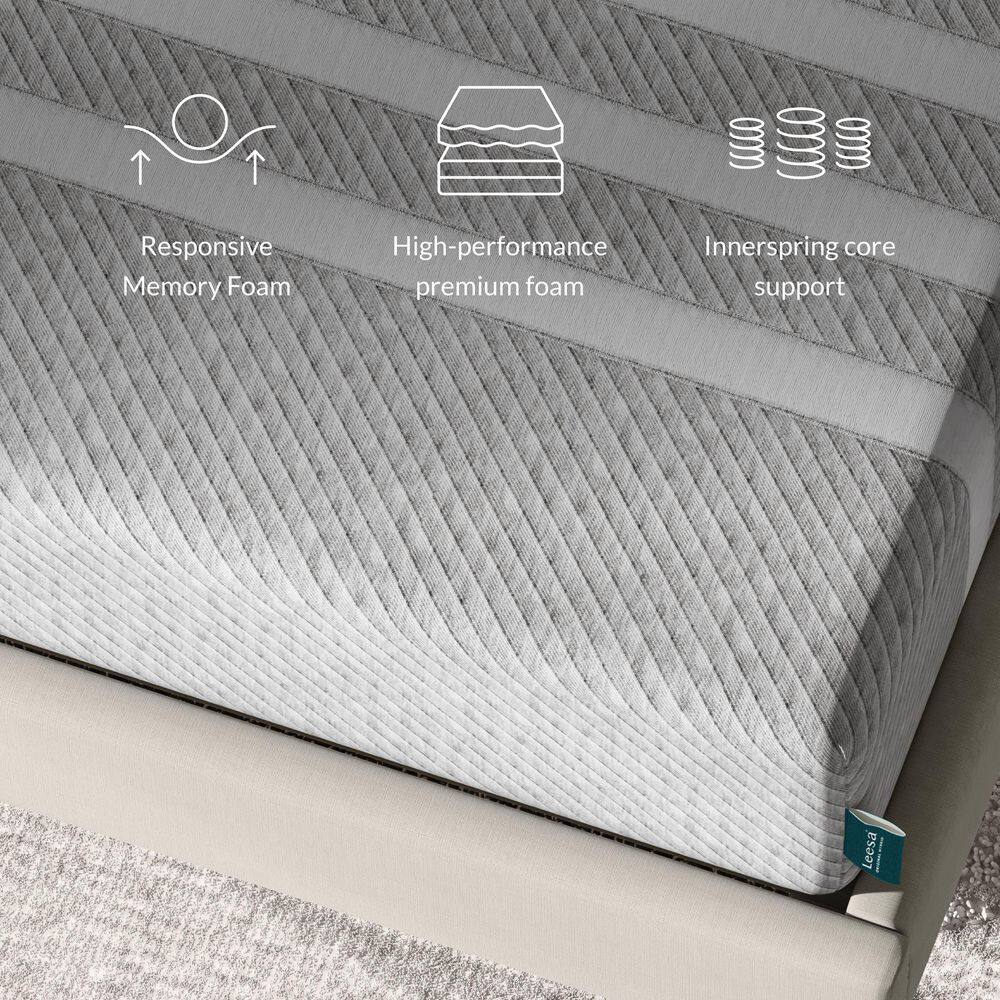 Full Size Gray Hybrid Foam and Spring Mattress