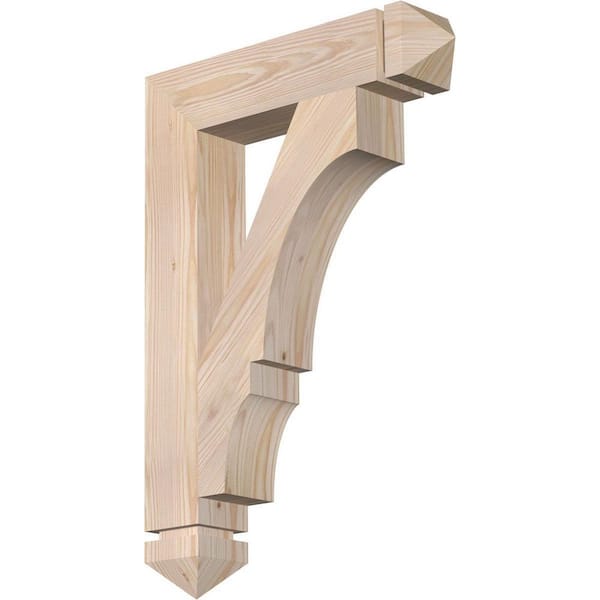 Ekena Millwork 3.5 in. x 26 in. x 18 in. Douglas Fir Balboa Arts and Crafts Smooth Bracket