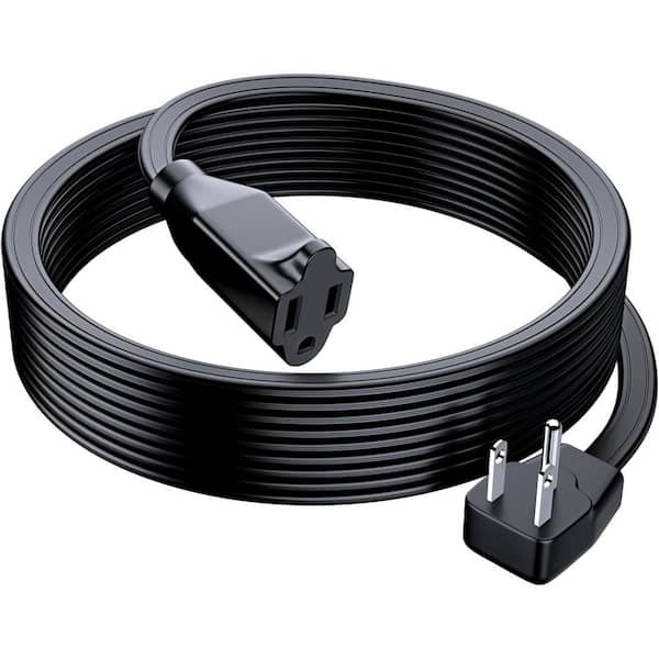 20Ft. 14 / 3 Heavy Duty Indoor Slim Flat Wire Extension Cord with 3-Prong Flat Plug 14 AWG Power Cord, 15A/1800W, Black