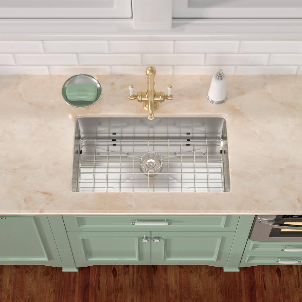 32-inch Brushed Stainless Steel Single Bowl Undermount Kitchen Sink