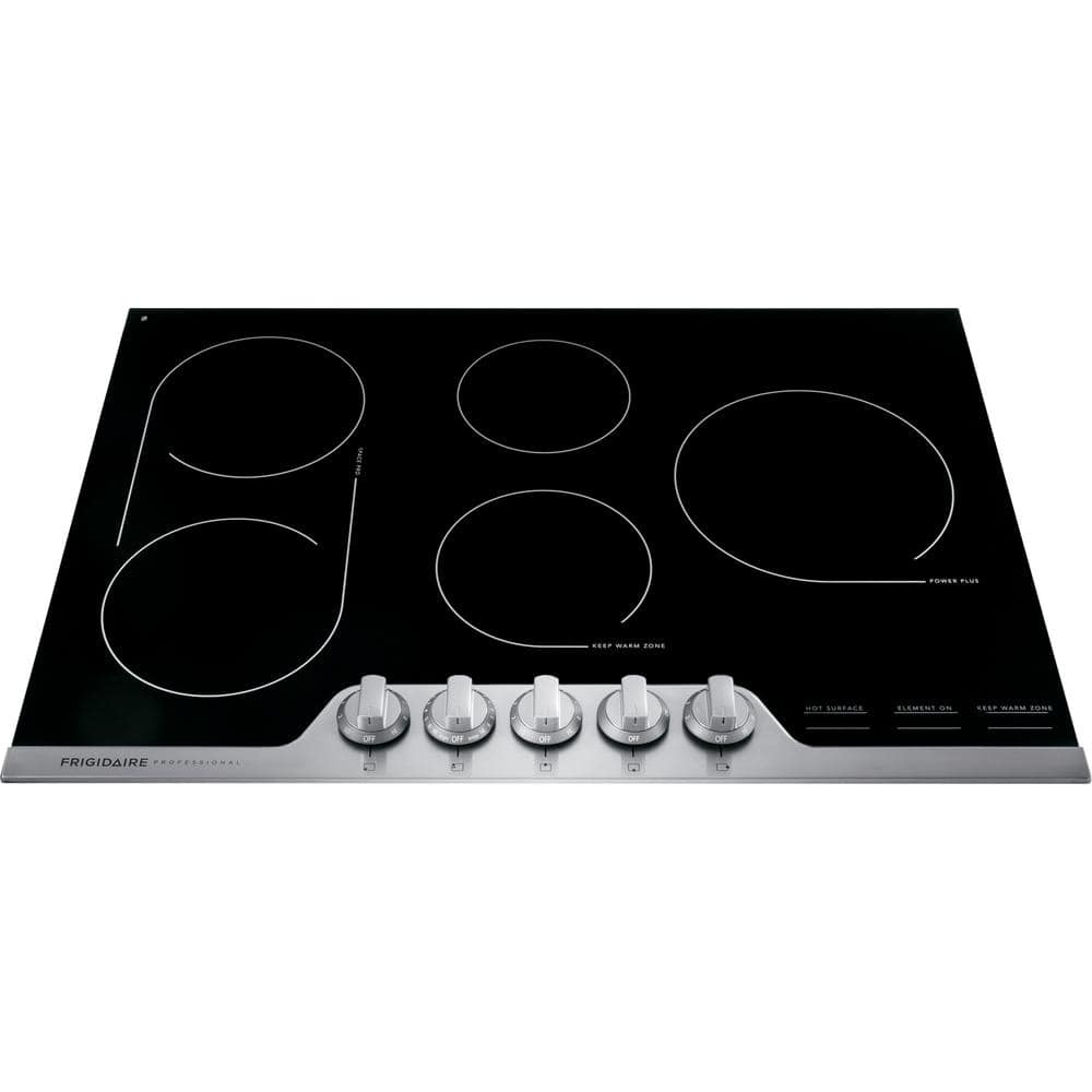 Professional 30 in. 5 Element Radiant Electric Cooktop in Stainless Steel with Bridge -  Frigidaire, FPEC3077RF