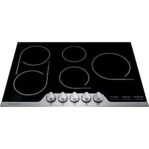 30 in. 5 Element Radiant Electric Cooktop in Stainless Steel with Bridge
