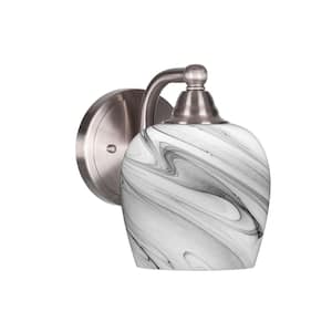 Madison 6 in. 1-Light Brushed Nickel Wall Sconce with Standard Shade