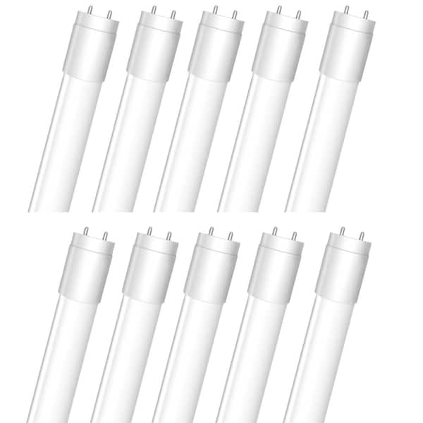 Feit Electric 32-Watt Equivalent 4 ft. T8 G13 Type A Plug and Play Linear LED Tube Light Bulb, Bright White 3000K (10-Pack)