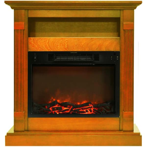 Cambridge Sienna 34 in. Electric Fireplace in Teak