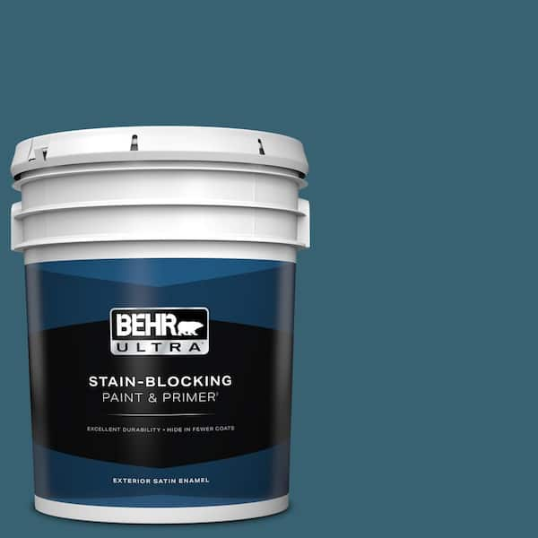 BEHR ULTRA 5 gal. #PPU13-18 Bermudan Blue Satin Enamel Exterior Paint & Primer