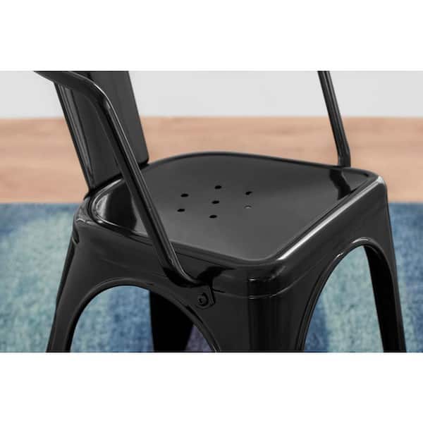 StyleWell Black Metal Dining Chair (Set of 2) (20 in. W x 28