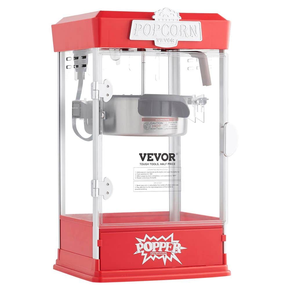 Red Steel 4 oz Countertop Popcorn Popper Machine