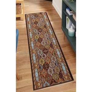 Bakhtiari Design Cut to Size Multicolor Color 26" Width x Your Choice Length Custom Size Slip Resistant Runner Rug