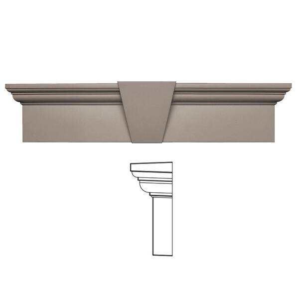 Builders Edge 9 in. x 37-5/8 in. Flat Panel Window Header with Keystone in 008 Clay