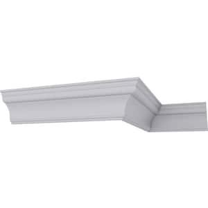 SAMPLE - 3-7/8 in. x 12 in. x 5-1/2 in. Polyurethane Traditional Smooth Crown Moulding