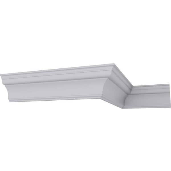 Ekena Millwork SAMPLE - 3-7/8 in. x 12 in. x 5-1/2 in. Polyurethane Traditional Smooth Crown Moulding