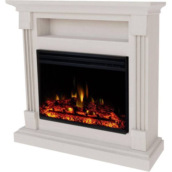 Cambridge Sienna 34 in. Electric Fireplace Heater in White with