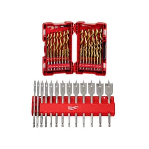 SHOCKWAVE Impact-Duty Titanium Drill Bit Set with High Speed Wood Spade Bit Set (42-Piece)