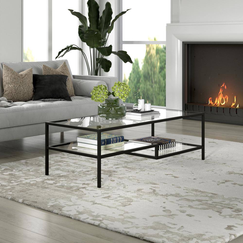 Lovett 54" Blackened Bronze Rectangular Metal Coffee Table