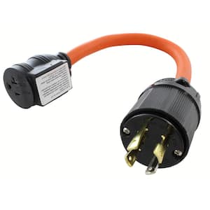 1.5FT 10/3 STW Flexible Cord With 30A 4-Prong L14-30P Generator Locking Plug to Household Outlet with 20A Breaker