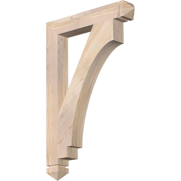 Ekena Millwork 3.5 in. x 36 in. x 24 in. Douglas Fir Imperial Arts and Crafts Smooth Bracket