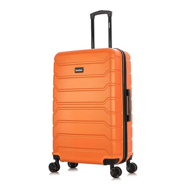 InUSA Trend Lightweight Hardside Large Checked Spinner Suitcase - Orange