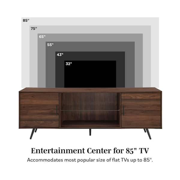  AUXSOUL 70 Inch Mid Century Modern TV Stand for 75 Inch TV,  Wood TV Stand with Storage, Entertainment Center for Living Room Bedroom,  TV Media Console, Oak : Home & Kitchen