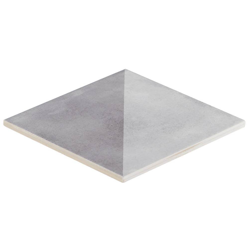 Quincy 8x8 Gray Porcelain Geometric Floor and Wall Tile
