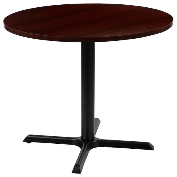 Carnegy Avenue 35.5 in. Round Mahogany Laminate Computer Desk