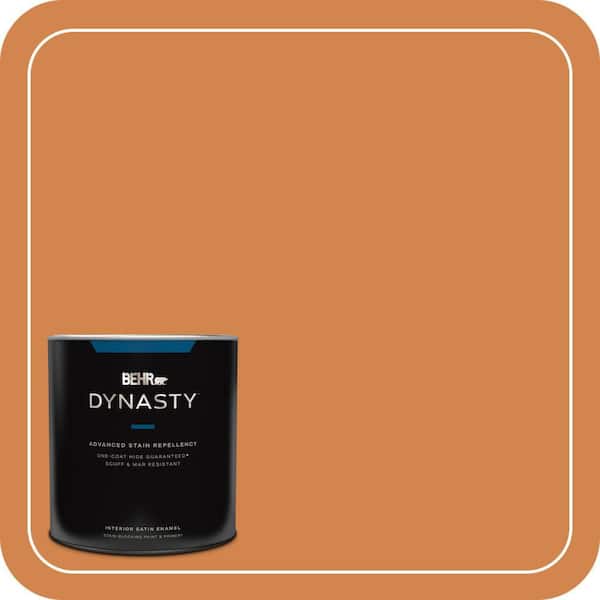 BEHR DYNASTY 1 qt. #PPU3-03 Flaming Torch Satin Enamel Interior Stain-Blocking Paint & Primer